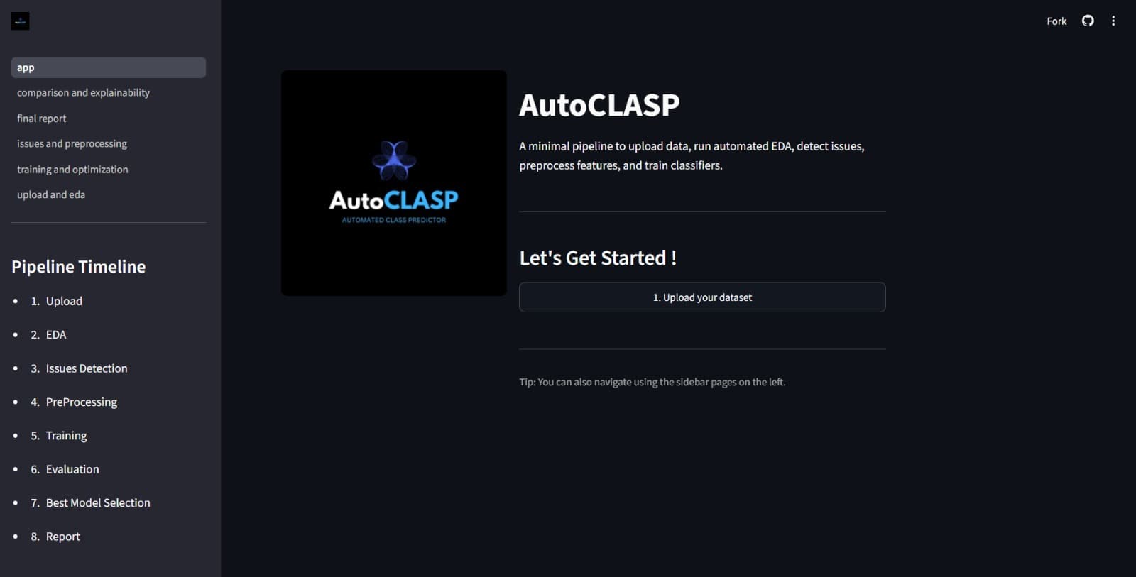 AutoClasP: Automated Supervised Classification screenshot